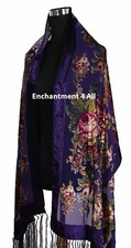 Silk Burnout Velvet Beaded Scarf/Shawl with Rhinestone Detailing — listing 2
