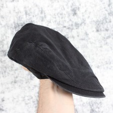 Stetson All American Linen-Cotton Ivy Flat Cap, Black, Size Medium