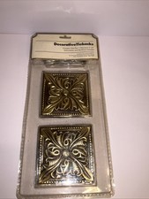 Vintage Ornate Cast Brass Curtain Tie-Back / Drapery Hook with Scrollwork and Leaf Cap — listing 4
