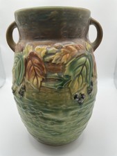 Roseville Pottery Blackberry Two-Handled Vase #576-8