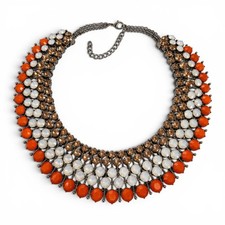 Vintage Aqua Blue Glass Coral Branch Bib Necklace — listing 2