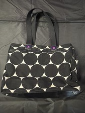 Thirty-One Large Utility Tote Travel Bag in Black, Gray and White Dot Print — listing 2