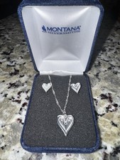 Gold-Tone Rhinestone Open Heart Pendant Necklace & Stud Earring Gift Set — listing 4