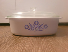 Vintage CorningWare Blue Cornflower Square Casserole with Pyrex Domed Lid — listing 2