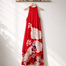 Red Floral Off-the-Shoulder Maxi Dress with Side Tie, listing 2