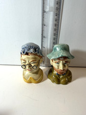 Ceramic Granny Salt and Pepper Shaker Set with Round Glasses — listing 5