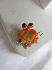 Multi-Color Glass Beaded Frog Figural Drawstring Bag with Lily Pads and Flowers — listing 3
