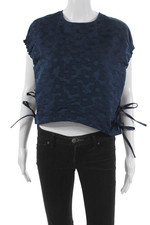 Sleeveless Floral Print Tank Blouse, Navy Multicolor — listing 2