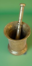 Antique Brass Apothecary Mortar and Pestle with Twin Side Handles — listing 4