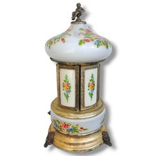 Vintage Reuge Musical Carousel Cigarette/Lipstick Holder with Cherub Finial — listing 6