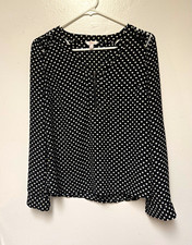 Cream Long Sleeve Blouse with Black Heart Print — listing 6