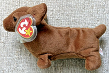 Ty Beanie Baby Curly-Coat Tan Dog Plush with Heart Tag — listing 4