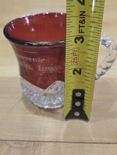 Victorian Ruby Stained EAPG Souvenir Cruet with Stopper, Engraved 'P.J. Atlantic City 1894' — listing 3