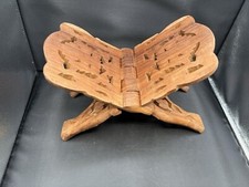 Vintage Hand-Carved Wooden Folding Book Stand / Display Easel with Floral Fretwork, listing 5
