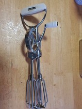 A. Aronson Stainless Steel Hand Crank Rotary Egg Beater with White Handle — listing 2
