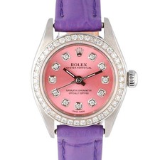 Rolex Oyster Perpetual Ladies Watch with Salmon/Pink Diamond Dial — listing 4