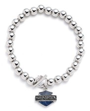 Harley-Davidson Bar & Shield Stretch Panel Bracelet with Trillion-Cut Crystals — listing 3