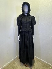 Antique Victorian Two-Piece Blue Wool Bodice & Skirt Ensemble with Soutache Braid — listing 2