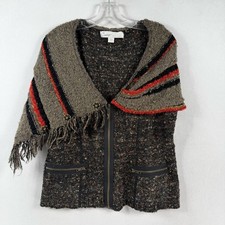 Curio Sleeveless Sweater Vest, Warm-Toned Multi Boucle Knit with Decorative Button — listing 4