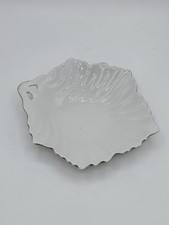 Hand-Painted Porcelain Leaf-Form Dish with Gilt Veining and Applied Berry — listing 3