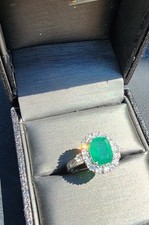 14k Yellow Gold Raw Emerald Crystal Modernist Stud Earrings — listing 5
