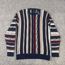 Hollister California Men's Crewneck Sweater, Blue Heathered Ribbed Knit, Size M — listing 2