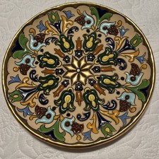 Vintage Iridescent White Ceramic Wall Plate, Retailed by Almacenes Cecilio del Pueyo, Sevilla — listing 2