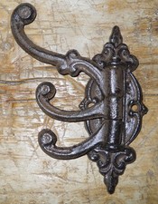 Antique Victorian-Style Cast Iron Hall Tree Coat Rack with Scrolled Tripod Base — listing 2