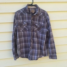 Roebuck & Co. Men's Short-Sleeve Western Plaid Snap Shirt, Size Large — listing 4