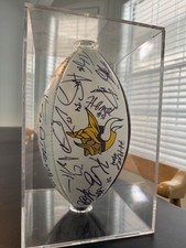 Minnesota Vikings Team-Signed White Panel Logo Football with Multiple Player Autographs — listing 6