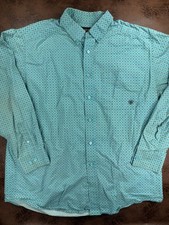 Ariat Men's Short Sleeve Button-Down Western Shirt, Teal Medallion Print, Size XXL — listing 5