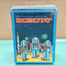 Mechanical Walking Robot-7 Tin Wind-Up Toy with Original Box — listing 3