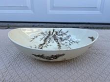 Antique Footed Teacup & Saucer with Gray Seaweed/Fern Transferware Pattern — listing 4