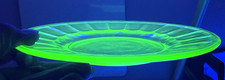 Green Uranium Glass 9-Inch Plate with Ribbed Rim and Starburst Center — listing 5
