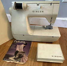 Vintage Singer Futura Electric Sewing Machine in Wooden Cabinet Table — listing 6