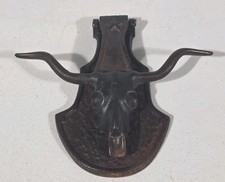Cast Iron Texas Longhorn Steer Head Door Knocker with Lone Star — listing 2