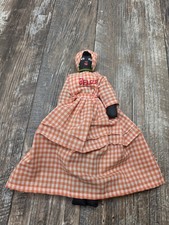 Handmade Cloth Rag Doll with Hand-Painted Face, Yarn Braids, and Cream Muslin Dress — listing 6
