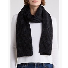 AllSaints Gray Plaid Blanket Scarf, Wool/Viscose, 44" x 40" — listing 4