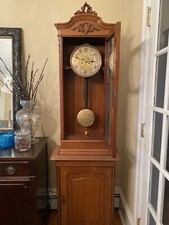 Antique Federal Tall-Case Grandfather Clock with Painted Moon-Phase Dial and Broken-Arch Bonnet — listing 5