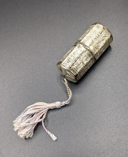 Small Metal Cylindrical Tube with Brass Band (Possible Needle Case)