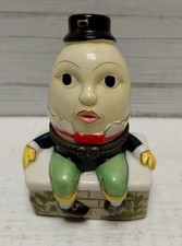 Humpty Dumpty Figural Porcelain Hinged Trinket Box on Brick Wall Base — listing 3