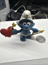 Cupid Smurf PVC Figure with Heart, Bow and Arrow