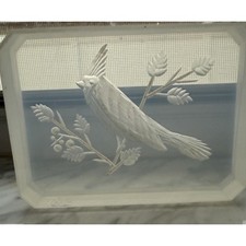 Vintage Reverse-Carved Lucite Cardinal & Dogwood Blossom Sculpture / Night Light Base — listing 5