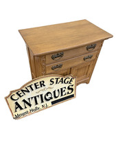 Antique Quartersawn Tiger Oak One-Door Washstand / Commode Cabinet with Drawer — listing 6