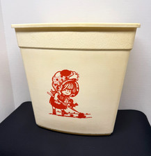 Vintage 1980s Strawberry Shortcake Metal Trash Can / Wastebasket with Red Polka Dot Design — listing 3