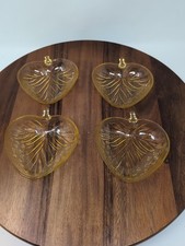 Vintage Amber Glass Strawberry-Shaped Fruit Bowl with Embossed Grape & Leaf Design, 9.5" x 13" — listing 4