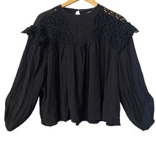 Zara White Denim Eyelet Embroidered Cropped Vest Top — listing 3