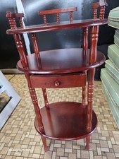 Painted Wood Single-Drawer Side Table with Turned Legs and Lower Shelf — listing 6