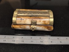 Handcrafted Bone and Brass Domed Trinket Box with Owl Latch — listing 2