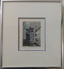 Limited Edition Lithograph, Old City Street Scene with Donkey, Signed and Numbered 6/200, Framed — listing 6